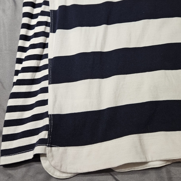 Tommy Bahama Nautical Thera Stripe T-Shirt Dress Pima Cotton Ocean Deep Size XL - Picture 3 of 11